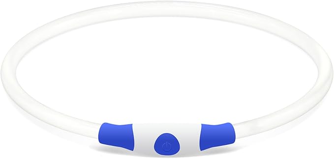 Light up Dog Collar, BSEEN USB Rechargeable Flash Dog Necklace Light, Pet Safety Collar Makes Your Beloved Dogs Be Seen at Night for Small Medium Large Dogs(Blue)