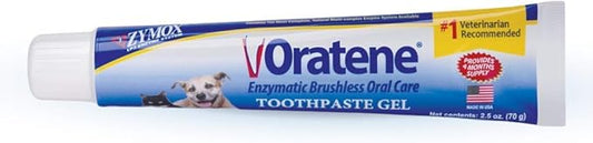Pet King Brands ZYMOX Oratene Brushless Toothpaste Gel for Dogs and Cats, 2.5oz