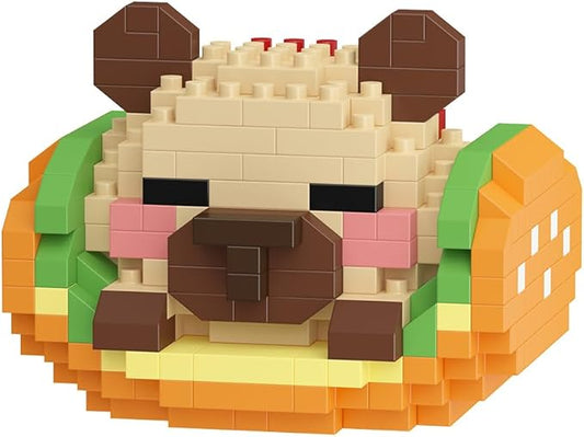 Sandwich Hot Dog Cute Capybara Baking Bread Series Mini Building Toy Kawaii Animals Set Micro Adorable Pet Buildings Small Bricks Gifts Toys