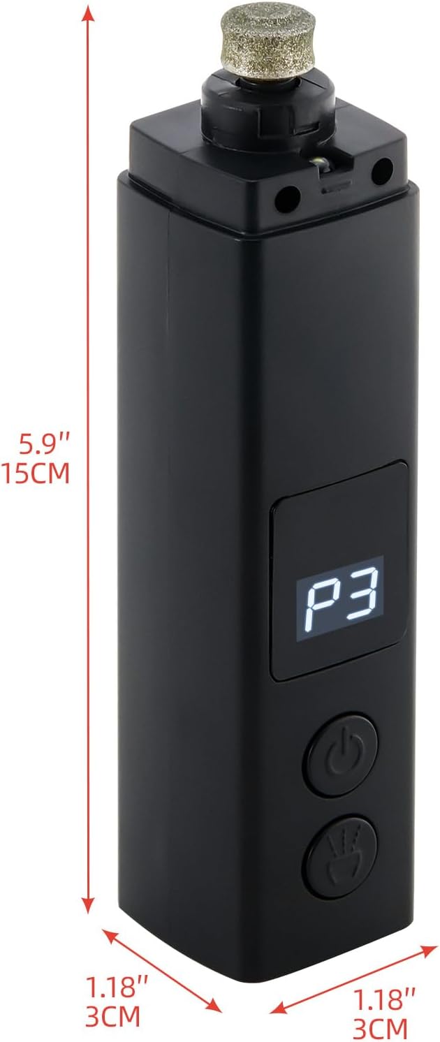 Rechargeable Dog Nail Grinder with 4-Speeds,Pet Claw Trimmers with 2 Modes Lighting UV, Nail Clippers for Small Medium and Large Dogs and Cats, Animal Nail Care,Grooming (Black)