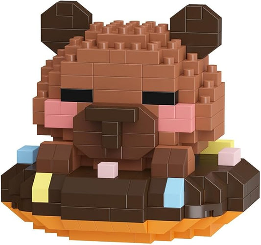 Chocolate Donut Cute Capybara Baking Bread Series Mini Building Toy Kawaii Animals Set Micro Adorable Pet Buildings Small Bricks Gifts Toys
