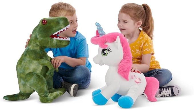 The Large Talk Back Mimicking Unicorn, Cuddly Large 16 Inch Plush Toy Unicorn with Sound Effects and Talking Features, Pink Girl Pony Toy for Girls