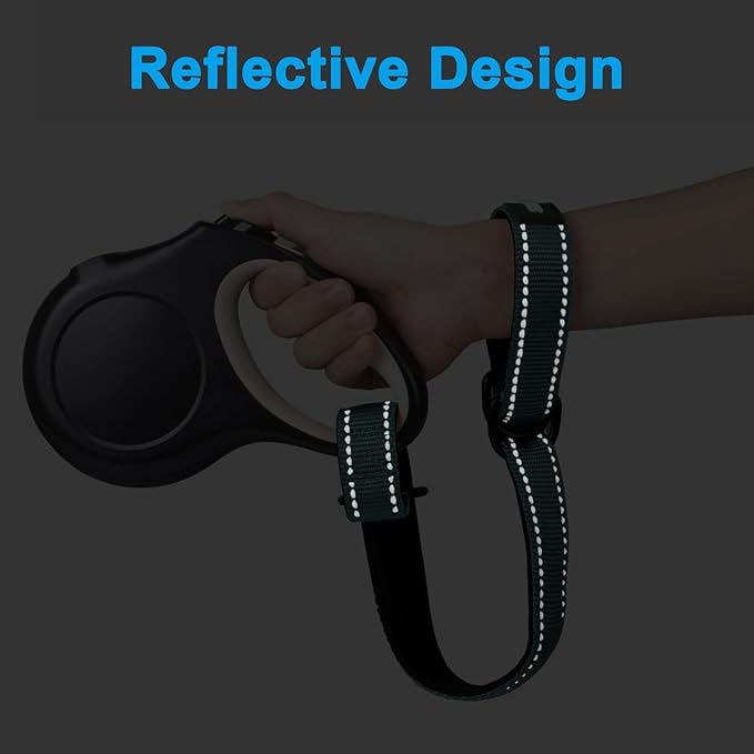 PetBonus Short Dog Leash, Safety Wrist Strap for Retractable Dog Leash, Reflective Design and Adjustable Soft Padded Handle, Extra Layer Security for Pet Stroller (Turquoise)