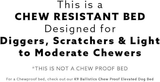 K9 Ballistics Tough Rectangle Pillow Large Dog Bed - Removable Cover, Washable, Durable & Water Resistant Dog Bed Made for Large Dogs 40"x34" Sandstone