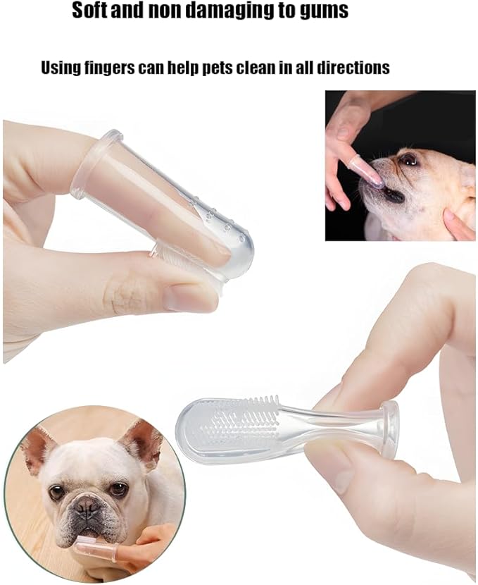 6Pack Dog Toothbrush，360º Dog Tooth Brushing Kit, Cat Toothbrush, Teeth Cleaning, Finger Brush