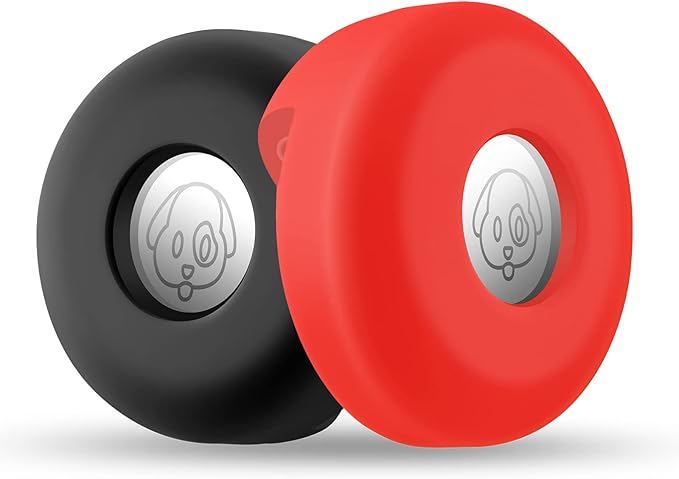 Airtag Holder for Dog Collar, Cibaabo Silicone Air Tag Case Cover Compatible with Apple Airtags for 0.8-1.2inch Cat Pet Collar Harness Loop