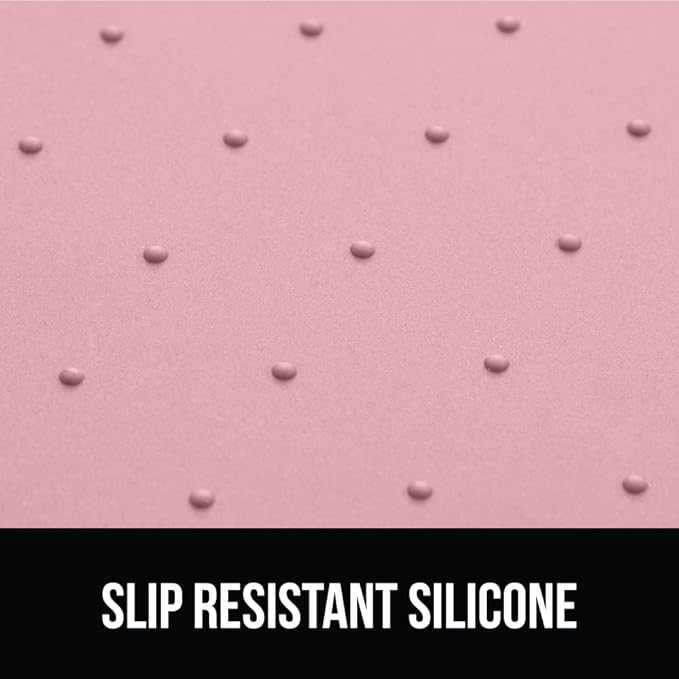 GORILLA GRIP 100% Waterproof Raised Edge BPA Free Silicone Pet Feeding Mat, Dog Cat Food Mats Contain Spills Protects Floors, Placemats for Cats and Dogs Water Bowl, Pets Accessories 28x18 Pink