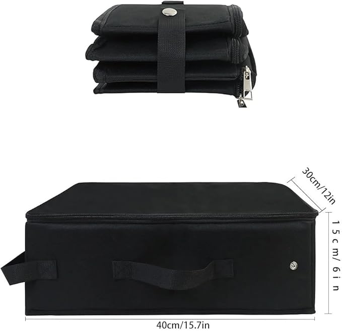 Portable Cat Travel Litter Box with Zipped Lid, Foldable Travel Litter Box, No Leakage, No Smell, Waterproof, Easy to Carry, Easy to Use in Hotels, Car