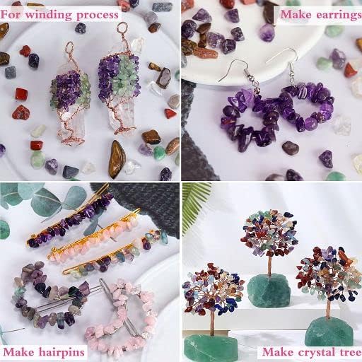 YATOJUZI Colorful Agate Aquarium Gravel Rocks Mix-color Bulk Wholesale Tumbled Crystals Stones Chips Crushed Reiki Energy Balancing Gemstones Planter Vase Filler Fountain Fish Tank Potted Decor 0.44LB