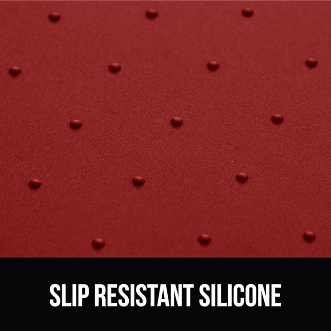 GORILLA GRIP 100% Waterproof Raised Edge BPA Free Silicone Pet Feeding Mat, Dog Cat Food Mats Contain Spills Protects Floors, Placemats for Cats and Dogs Water Bowl, Pets Accessories 23x15 Red