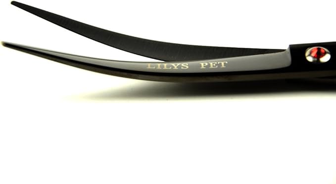LILYS PET Professional PET Grooming scissors Kit,Coated Titanium,Sharp and Strong Stainless Steel Blade for Dogs Cats Hair Cutting,3 Pieces of Scissors with a Comb and a Case (7.5 inches, Black)
