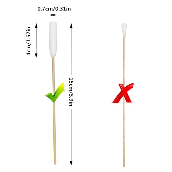 6 Inch Long Cotton Swabs of Medium and Large Pets Ears Cleaning or Makeup 100pcs