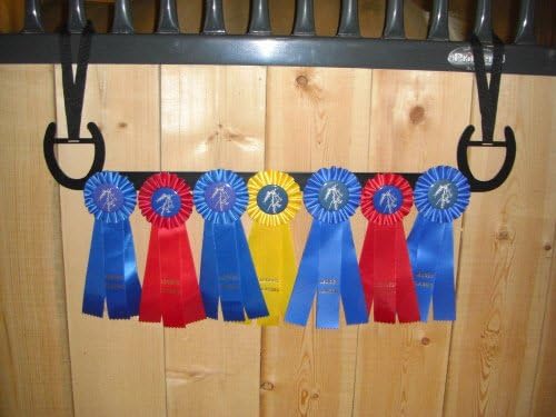 Showoff Black 14ga Steel Award Rack - Horse, Wall Mount or Stall Mount, USA Made