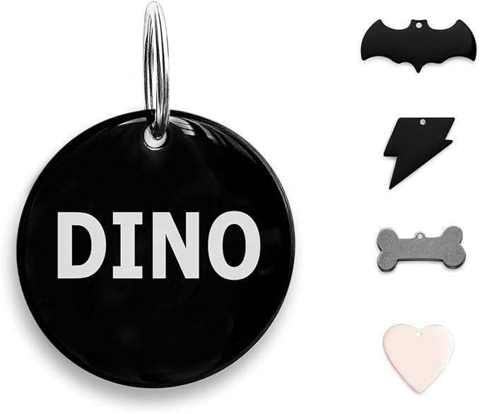 Premium 316 Surgical Grade Stainless Steel Personalized Dog & Cat ID Tags - Fun Shapes for Sporty Outdoor Pets - Custom Engraved Name & Info for Collar Accessories & Pet Necklaces Round