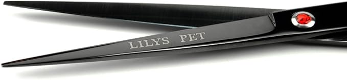LILYS PET Professional PET Grooming scissors Kit,Coated Titanium,Sharp and Strong Stainless Steel Blade for Dogs Cats Hair Cutting,3 Pieces of Scissors with a Comb and a Case (7.5 inches, Black)