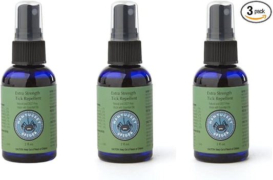 Nantucket Spider Extra Strength Tick Repellent Spray - 2 fl oz, Pack of 3 | DEET Free, Natural Tick Repellent for Humans | Made with Organic Essential Oils