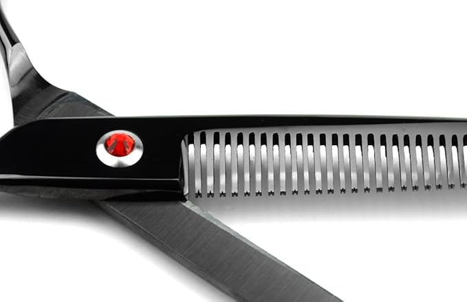 LILYS PET Professional PET Grooming scissors Kit,Coated Titanium,Sharp and Strong Stainless Steel Blade for Dogs Cats Hair Cutting,3 Pieces of Scissors with a Comb and a Case (7.5 inches, Black)