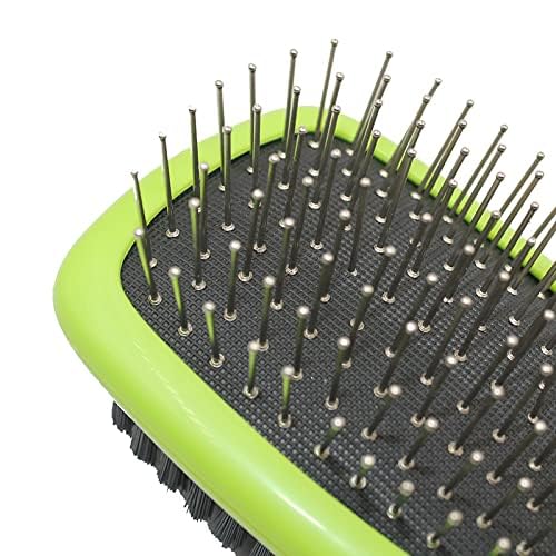 H&H Pets 2-in-1 Grooming Brush for Dogs & Cats - Pin Slicker and Bristle Brush Combo, Perfect for Pet Hair Grooming