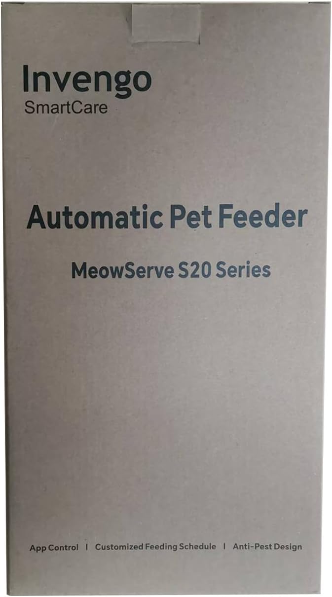 Cat Feeder Automatic - Cat Food Dispenser MeowServe S20, Auto Dog Feeder with Stainless Steel Bowl, 5L Pet Feeder with Patented Anti-Jam Port, App, Dual Lock Lid, Dual-Band WiFi & Power, White