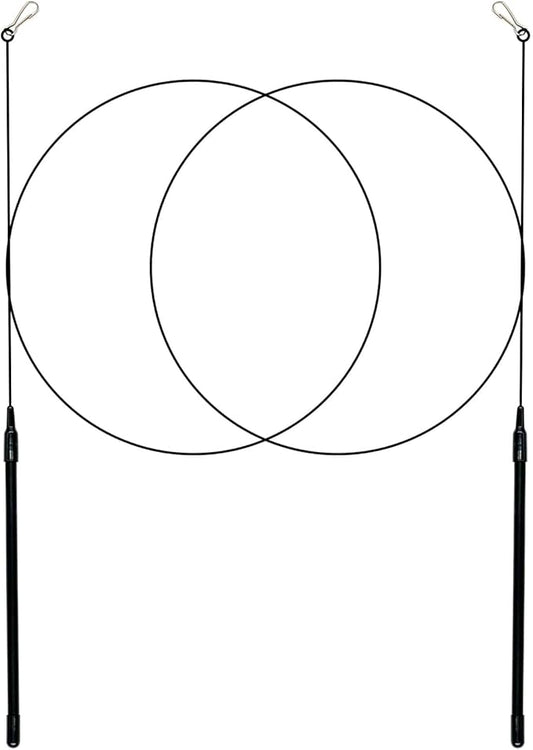 ROSAUI Interactive Cat Teaser Wands - Set of 2 | Bendable Steel Wire | Versatile and Fun Cat Toy Accessories