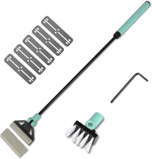 UPETTOOLS Aquarium Algae Scraper Cleaner with 5 Stainless Steel Blades – Fish Tank Glass Cleaning Brush for Easy Tank Maintenance,20-40 Gallon