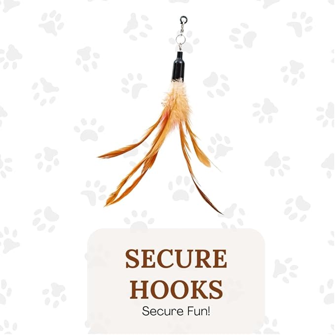 Interactive Cat Toys for Indoor Cats 2 in 1 Cat Wand Toys Solid Round Base Toys for Bored Indoor Adult Cats Self Play Feather Toy Bird Feather