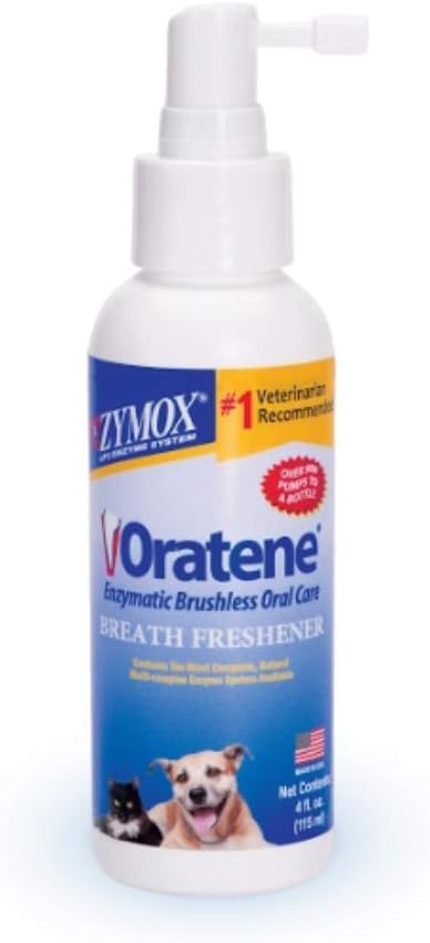 Zymox Oratene Brushless Oral Care Breath Freshener for Dogs and Cats, 4oz