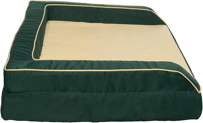 Wag Premium Pet Dog Bed | Multi Layer Construction with Cooling Energy Gel and Copper Infusion | Machine Washable Cover and Water Resistant Inner Liner | Large, Pine Green