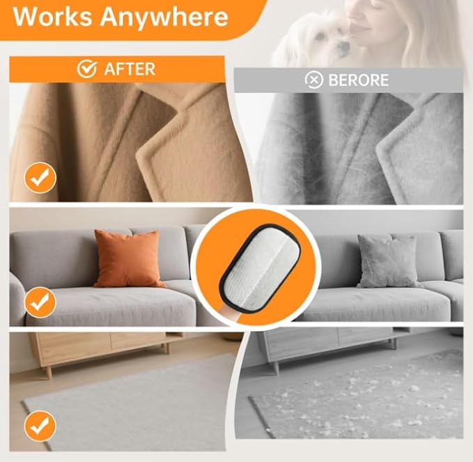 Pet Hair Removal Gloves Brush, Reusable Cat Dog Electrostatic Hair Remover Grooming Glove Tool