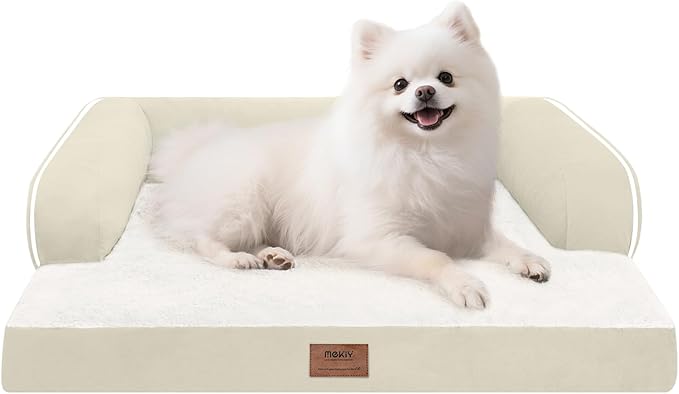 Small Dog Bed Orthopedic Washable Cat Bed Memory Foam Small Couch Sofa Indoor Comfy Pet Beds with Waterproof Removable Cover & Non-Slip Bottom