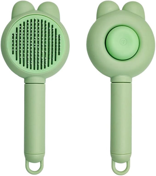 Cat Brush for Short or Long Haired Cats Dogs Rabbits, Cute Dog Brush with Release Button for Massage and Removes Loose Fur