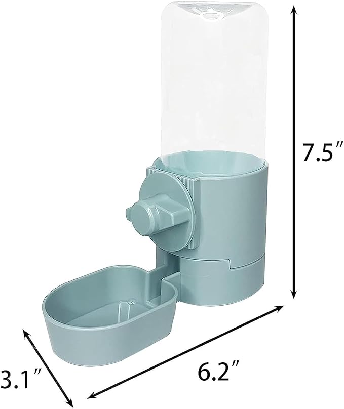 kathson 2Pcs Rabbit Water Bottle 17 OZ Bunny Hanging Water Fountain Automatic Guinea Pig Water Dispenser No Leak Drinking Feeder for Bunny Chinchilla Hamsters Cat Dog Small Animals(Blue)