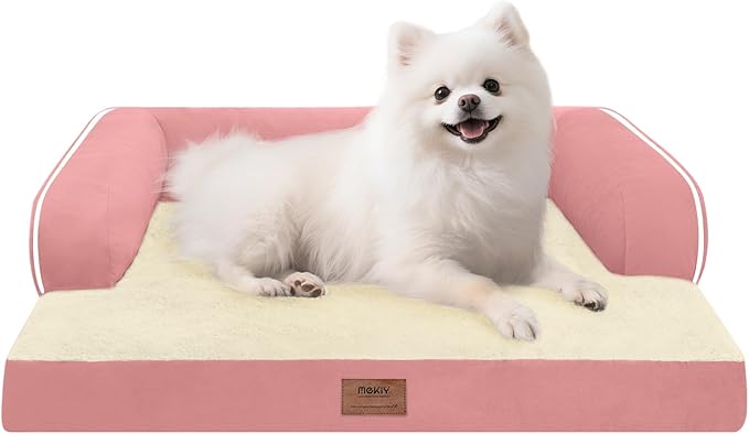 Small Dog Bed Orthopedic Washable Cat Bed Memory Foam Couch Sofa Comfy Pet Beds with Waterproof Removable Cover & Non-Slip Bottom