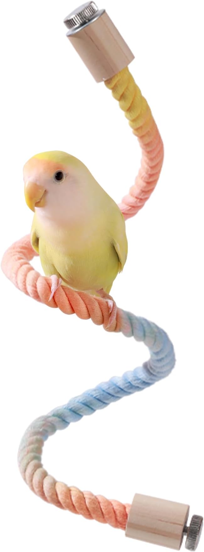 Multi-Color Rope Bird Perch Toys for Parrot Cage Stand, Climbing Swing Accessories for Cockatiel, Parakeets, Budgies, Lovebirds, Conures, Finches - 23.6 inch