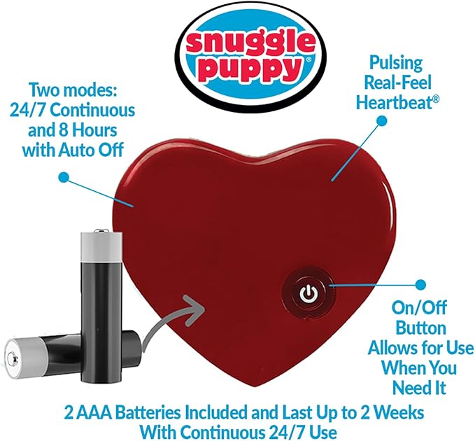 Original Snuggle Puppy Toys - Heartbeat Puppy for Dogs - Pet Anxiety Relief and Calming Aid - Comfort Dog Toys for Behavioral Training in Sleeping Biscuit