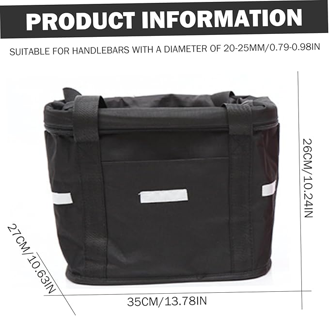 Bike Basket, 10kg Storng Bearing Foldable Bike Front Basket, Removable Dog Carrier for Handlebar, Machine Washable