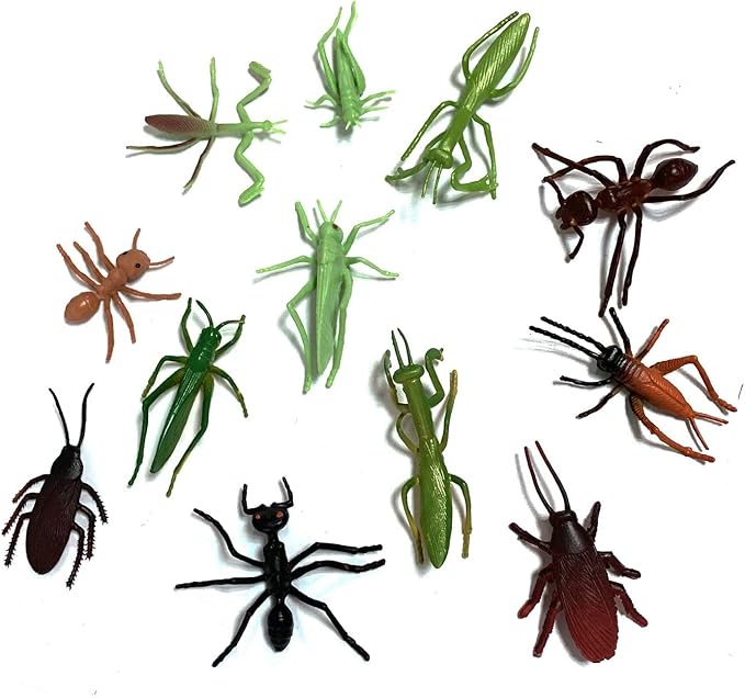 Realistic Insect Toy Figures for Kids, 45Pack Colorful Assorted Play Bugs for Children, Toddler Education Themed Party Gift, Halloween Filler Cupcake Topper