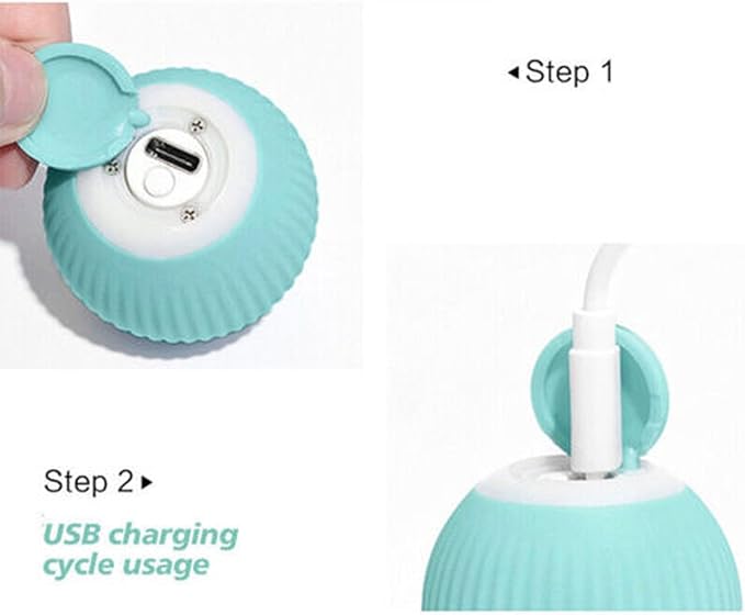 Power Ball 2.0 Interactive Cat Toy, Smart Automatic Rolling Ball for Indoor Cats, USB Charging (Pink & Blue)