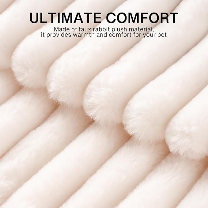 MEWOOFUN Dog Bed for Medium Dogs, Washable Large Cat Beds for Indoor Cats, Donut Pet Bed for Dogs and Cats with Anti-Slip Bottom (Beige, 27"x27"x10")