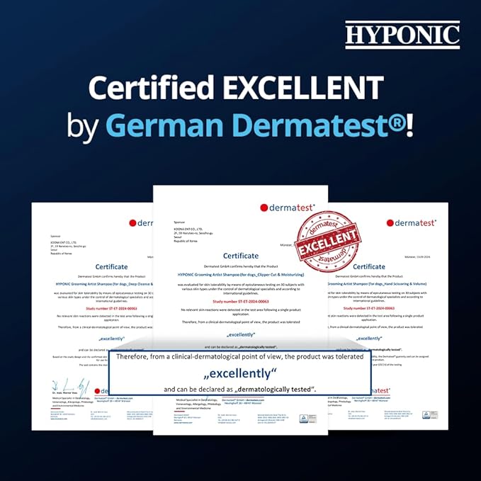 HYPONIC Grooming Artist Shampoo - Hypoallergenic Pet Shampoo for Groomers (Clipper Cut & Moisturizing (17.9 oz))