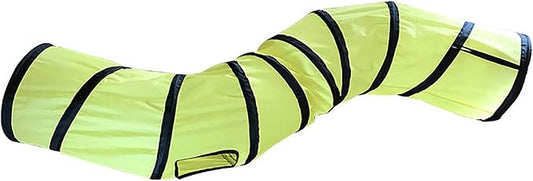 iCAGY Cat Tunnel for Indoor Cats Interactive, Rabbit Tunnel Toys, Pet Toys Play Tunnels for Cats Kittens Rabbits Puppies Crinkle Pop Up Yellow 47" Shape S