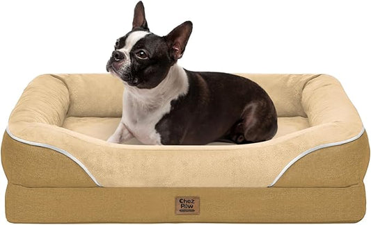 Washable Orthopedic Large Dog Bed - Big Dog Beds with Removable Waterproof Cover and Non-Slip Bottom XL Large Pet Bed with Bolster Extra Large Dogs Bed