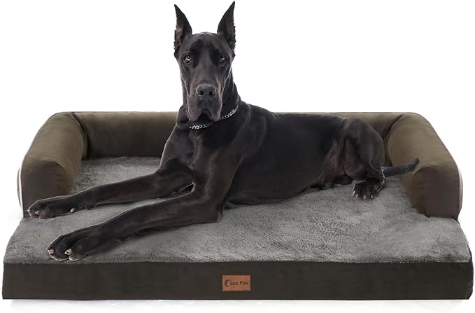 XXL Dogs Bed with Bolsters, Waterproof Dog Beds for Extra Large Dogs, Memory Foam Orthopedic Dog Bed with Removable Washable Cover, Nonskid Bottom (XX-Large, Dark Green)