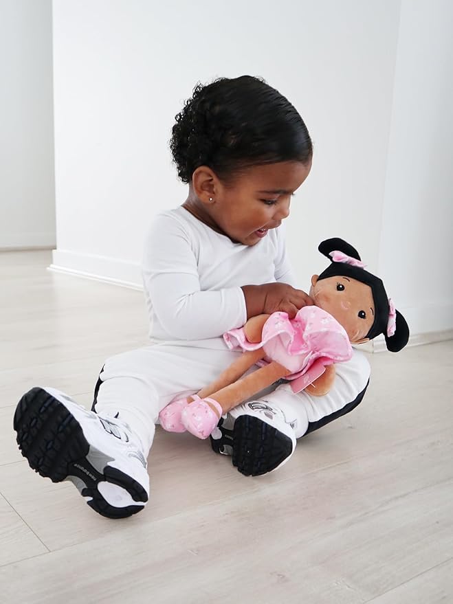 Soft Baby Doll Toys (12''), My First Baby Rag Doll for 1 Year-Old Girl Birthday Gift,Christmas Plush Toys Gift for Toddler Kids Infants-Florabelle-Girl-Pink-Tanned