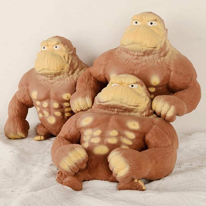 Stretchy Glue-Sand Filled Rubber Gorilla, Soft Decompression Doll, Squishy Monkey, High-Elastic Stretchable, Decompression Toy for Adults and Children