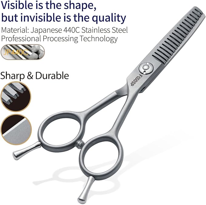 4.5" Thinning Shears for Dogs Grooming Face with Safety Round Tip for Small Dogs Face Paw Ears Trimmer Professional Small Cat Grooming Scissors (4.5" Blender, Gray)