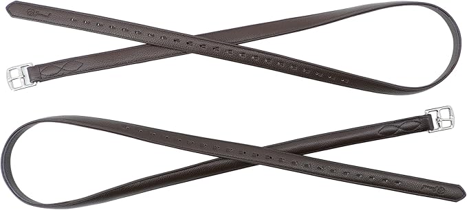 Jeereal Stability English Stirrup Leathers with Strong Nylon Core for Equestrian Riding