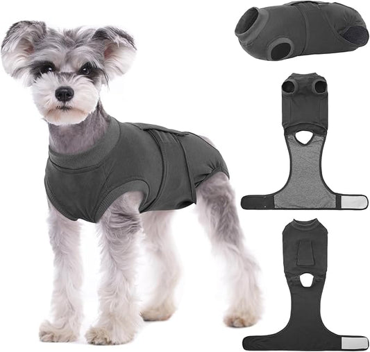 Kuoser Dog Surgery Suit Female Spay, Dog Recovery Suit Male Neuter, Puppy Clothes Onesie for Surgery Anti Licking Abdominal Wounds Pet Surgical Recovery Bodysuit Shirt, Substitute E-Collar & Cone