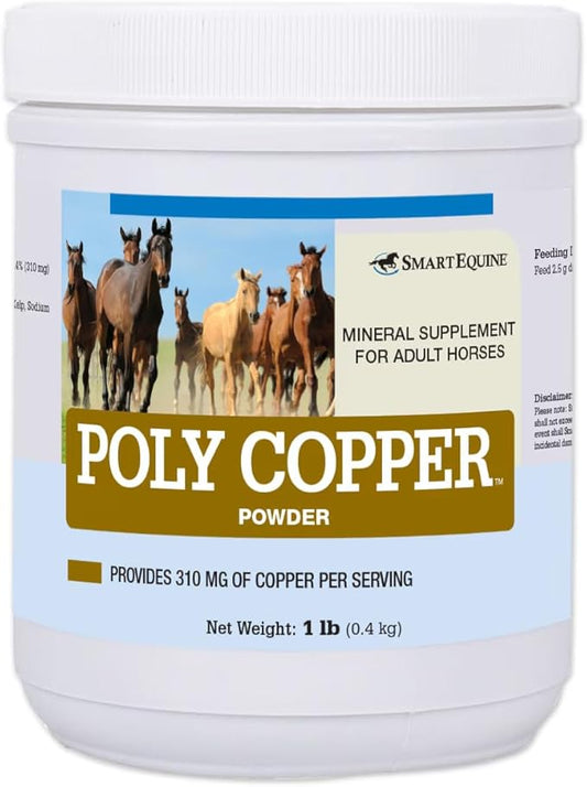 Uckele by SmartEquine Poly Copper | Equine Horse Coat Supplements for Skin | Vitamins & Minerals Supplements for Horses Bones and Metabolism | 1 lb Jar