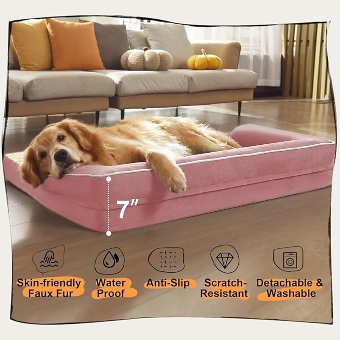 Small Dog Bed and Cat Sofa Waterproof Orthopedic Dog Beds for Small Dogs Cat Bed Comfy Pet Couch Sofa Beds with Washable Removable Cover & Non-Slip Bottom